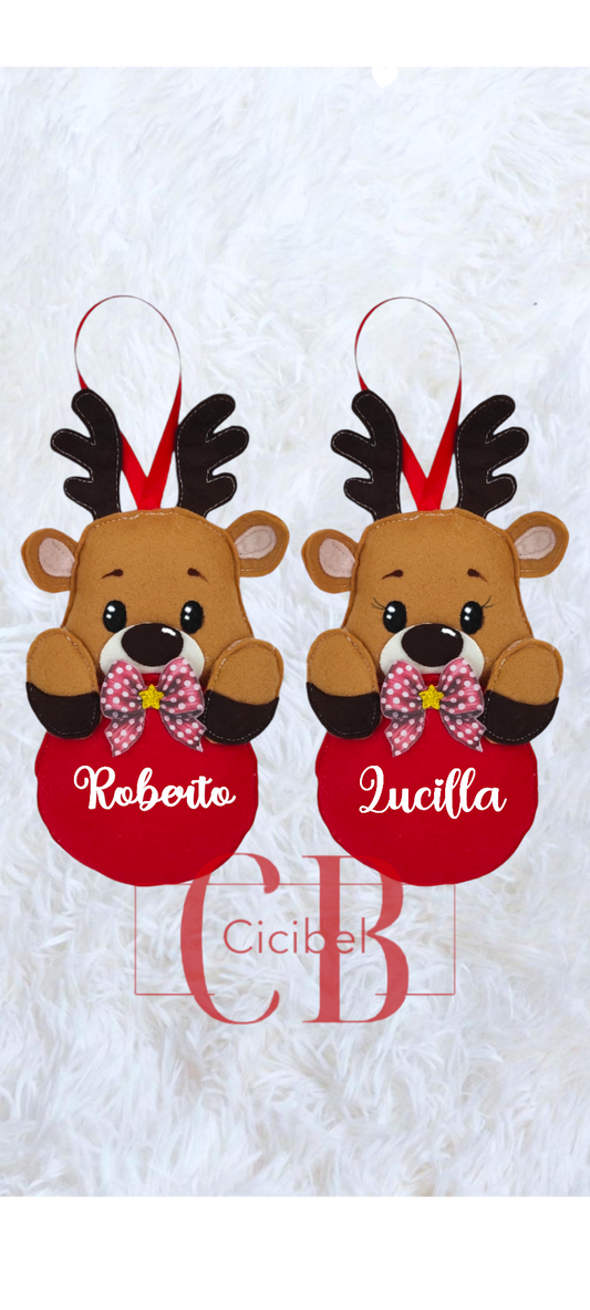 PALLINA DI NATALE CON RENNA