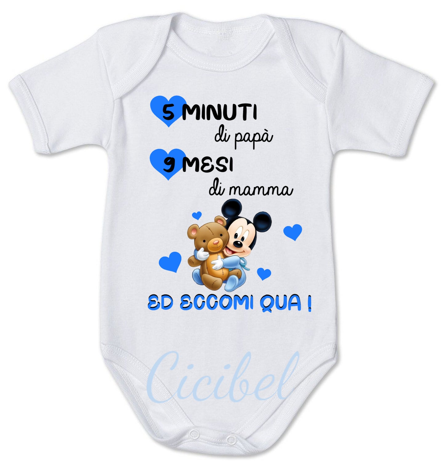 Body neonato TOPOLINO ECCOMI QUA