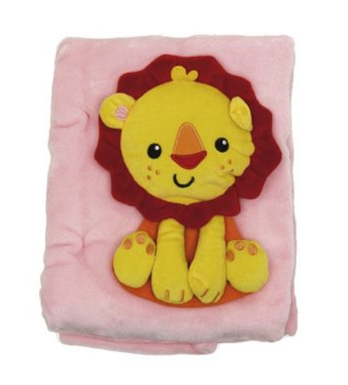 COPERTINA ROSA FISHER PRICE CON PELUCHES LEONCINO