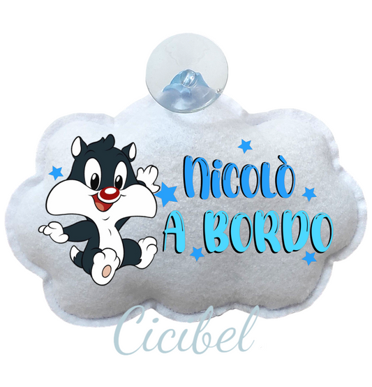 NUVOLA BIMBO A BORDO CON SILVESTRO