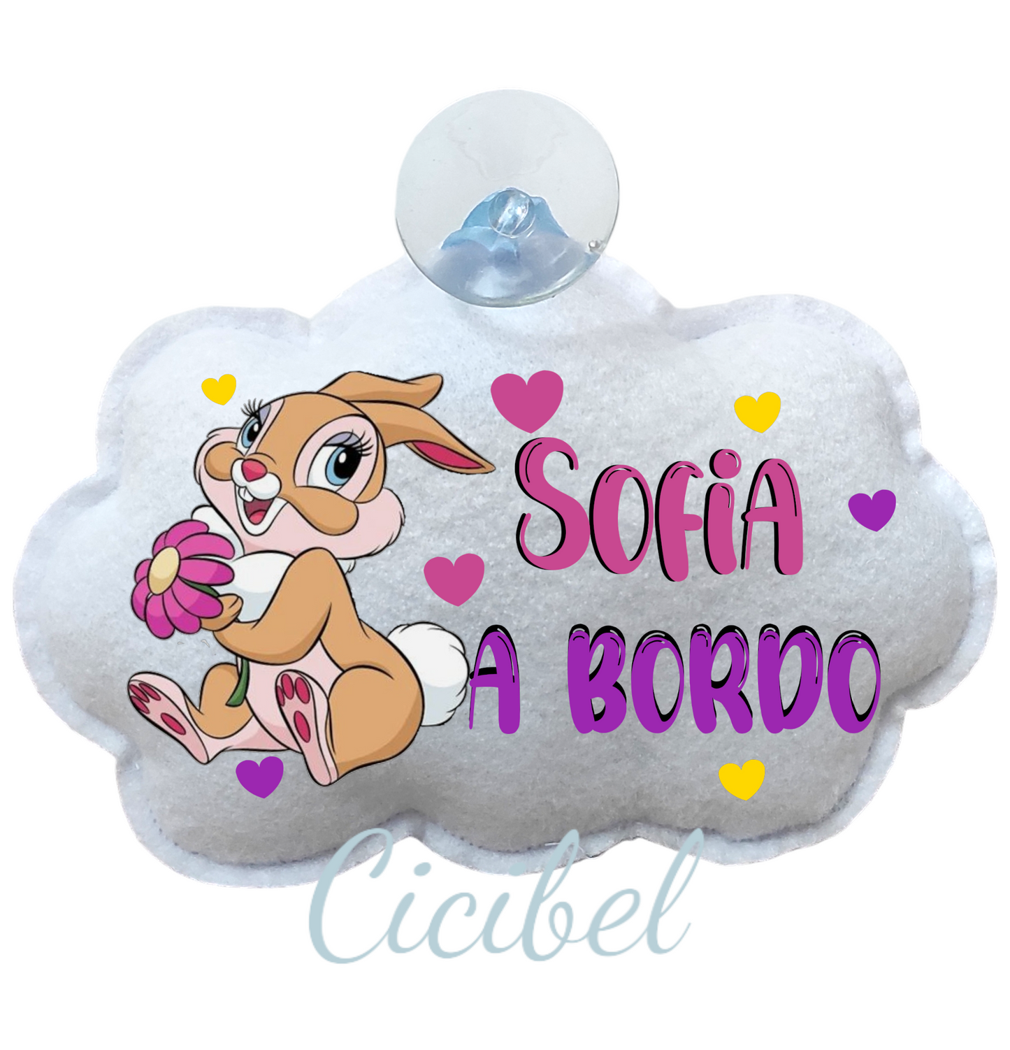 NUVOLA BIMBO A BORDO CON CONIGLIETTA