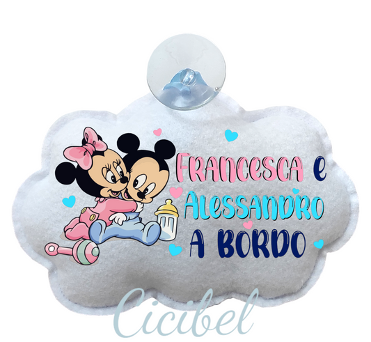 NUVOLA BIMBO A BORDO TOPOLINO E MINNIE