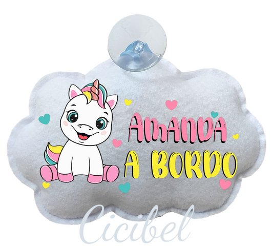 NUVOLA BIMBO A BORDO CON UNICORNO