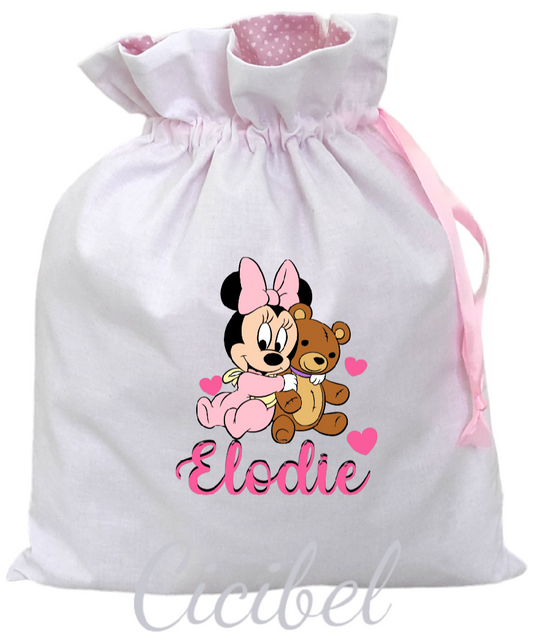 SACCHETTO PORTA CAMBIO MINNIE CON ORSETTO