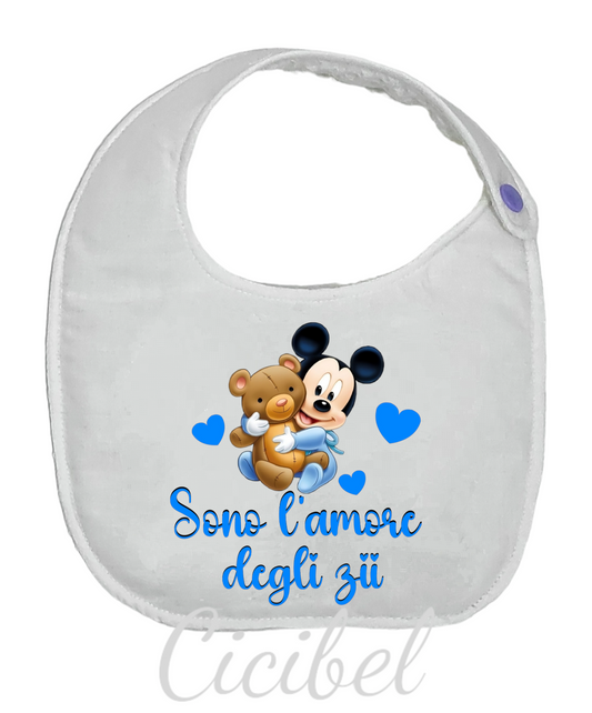BAVAGLINO 0/12 MESI TOPOLINO AMORE DEGLI ZII