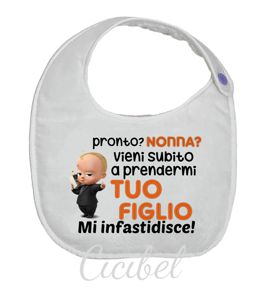 BAVAGLINO 0/12 MESI PRONTO NONNA? BABY BOSS