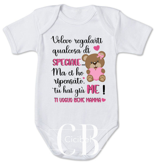 Body Neonato 100% Cotone Personalizzato DEDICA MAMMA