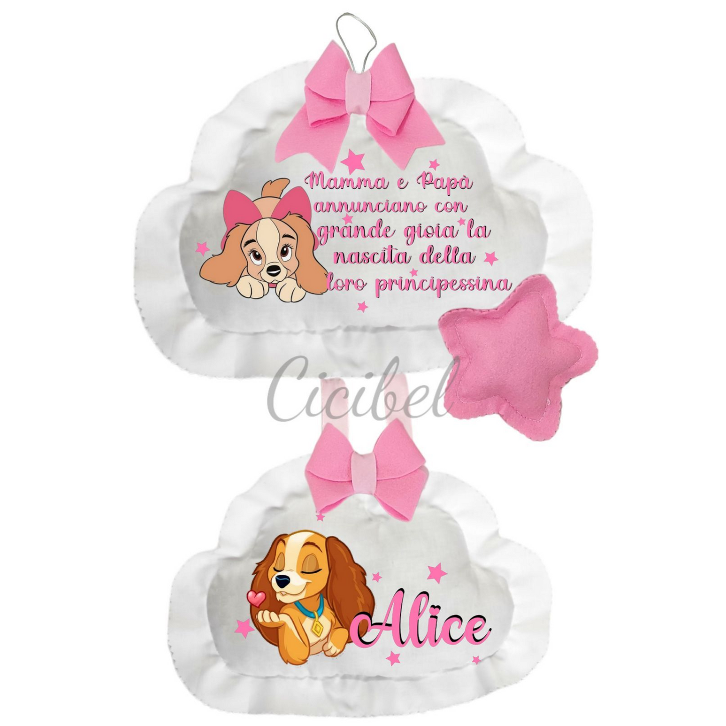 FIOCCO NASCITA DOPPIA NUVOLA LILLI