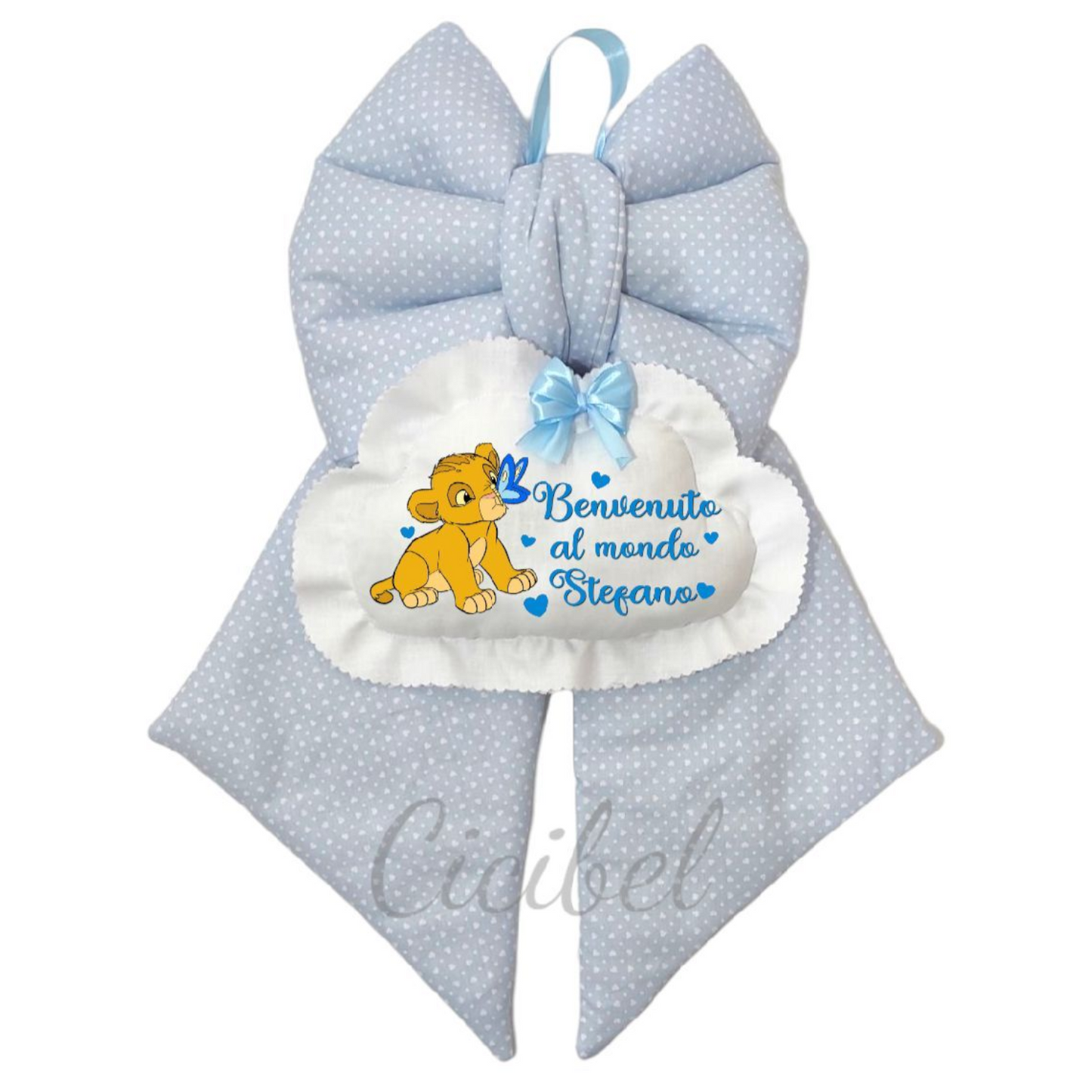 FIOCCO NASCITA CLASSICO CELESTE CON SIMBA