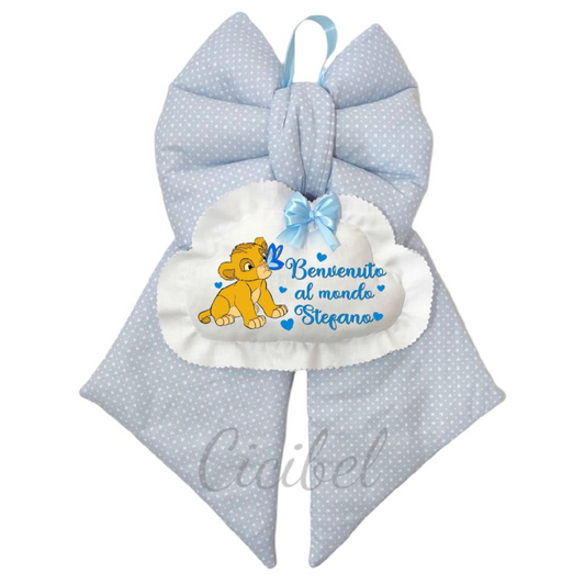 FIOCCO NASCITA CLASSICO CELESTE CON SIMBA