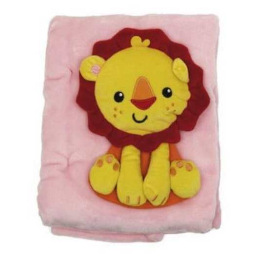 COPERTINA ROSA FISHER PRICE CON PELUCHES LEONCINO