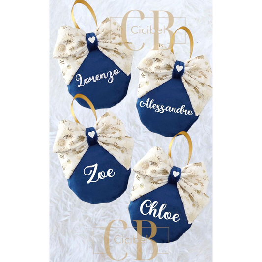 PALLINA DI NATALE IN VELLUTO BLU