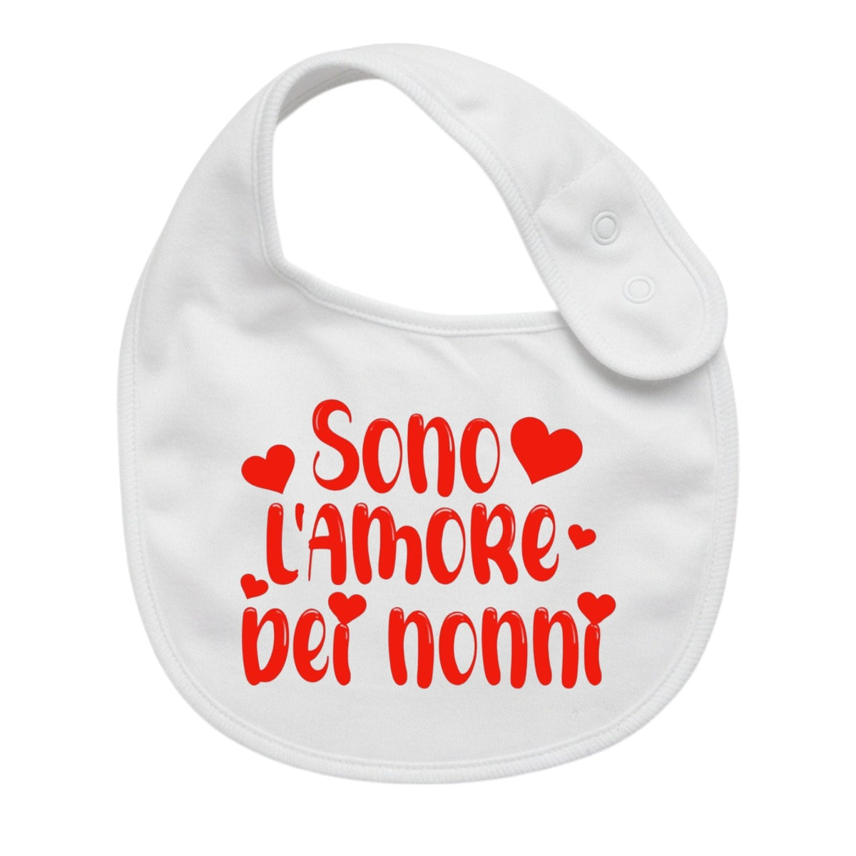 Bavaglino Neonato Personalizzato in cotone 0/12 MESI SONO L' AMORE DEI NONNI