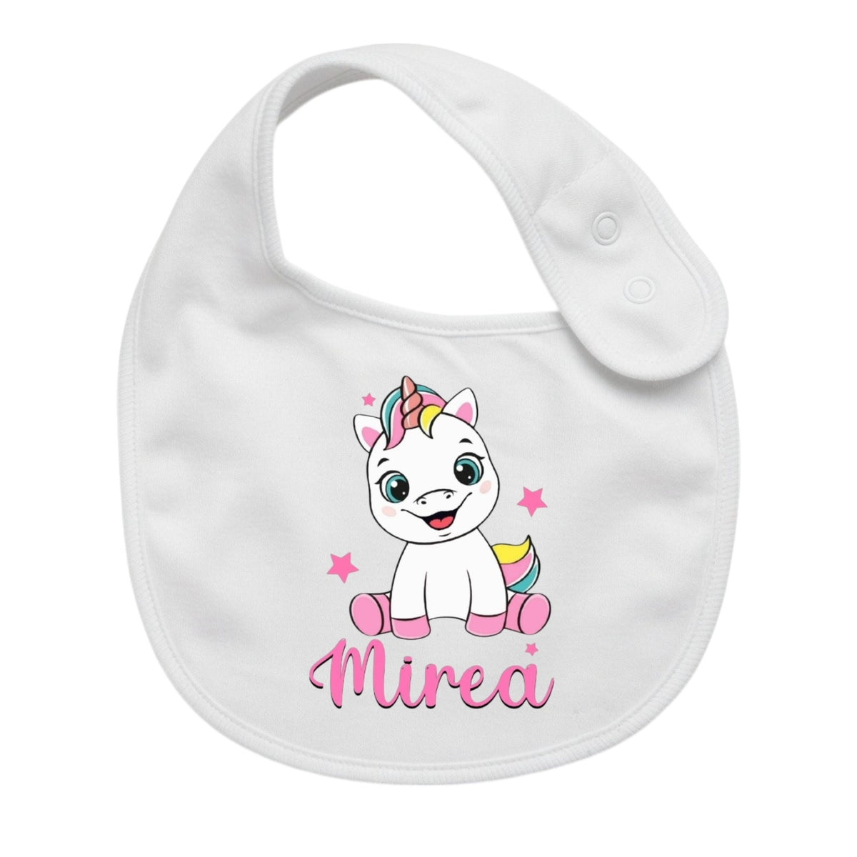 Bavaglino Neonato Personalizzato in cotone 0/12 MESI UNICORNO