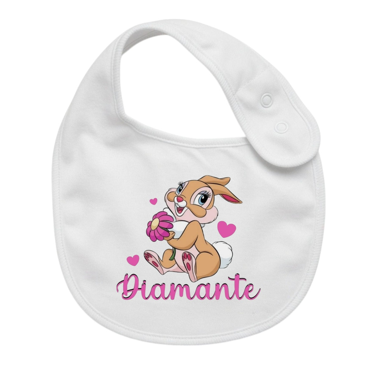 Bavaglino Neonato Personalizzato in cotone CONIGLIETTA 0/12 MESI