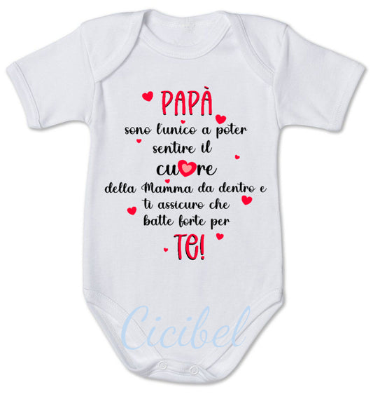 Body neonato con dedica papà