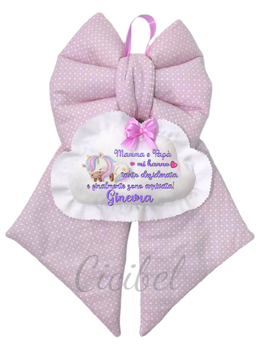 FIOCCO NASCITA CLASSICO ROSA UNICORNO