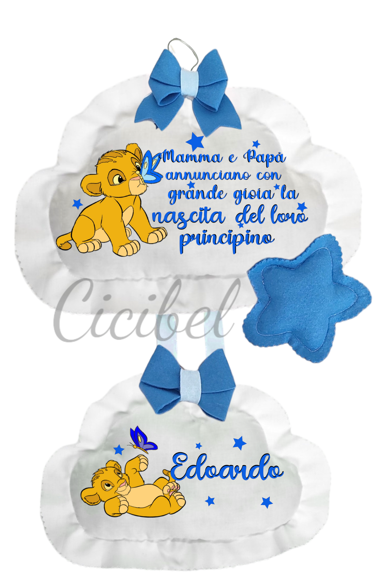 FIOCCO NASCITA DOPPIA NUVOLA SIMBA