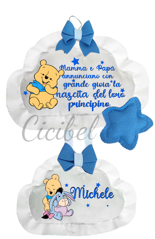 FIOCCO NASCITA DOPPIA NUVOLA WINNIE THE POOH
