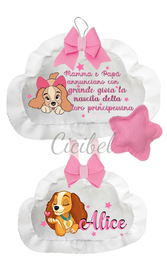 FIOCCO NASCITA DOPPIA NUVOLA LILLI