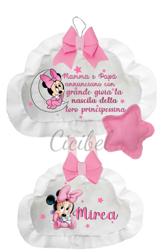 FIOCCO NASCITA DOPPIA NUVOLA MINNIE