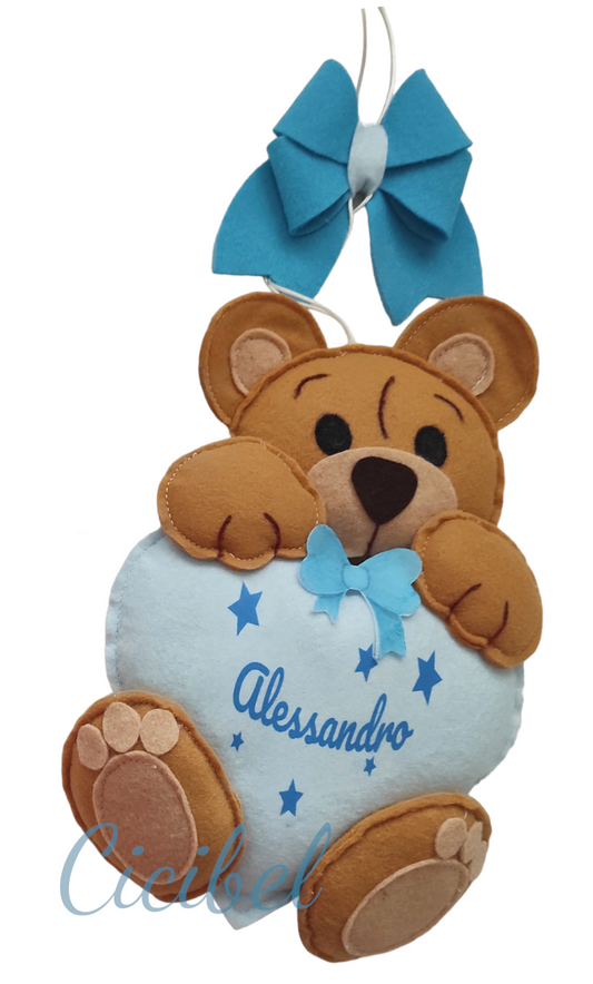 FIOCCO NASCITA CELESTE SMALL CON ORSETTO