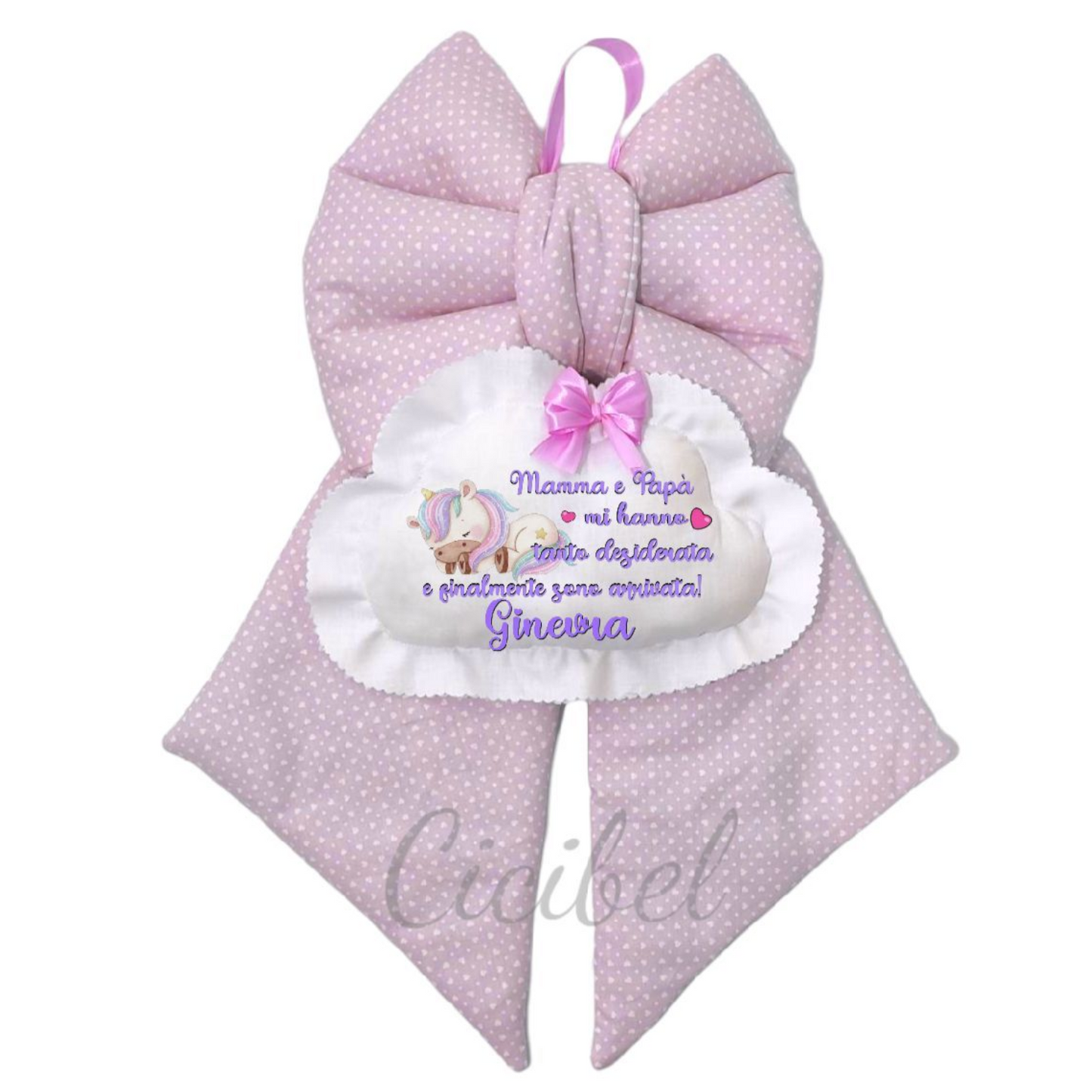 FIOCCO NASCITA CLASSICO ROSA UNICORNO