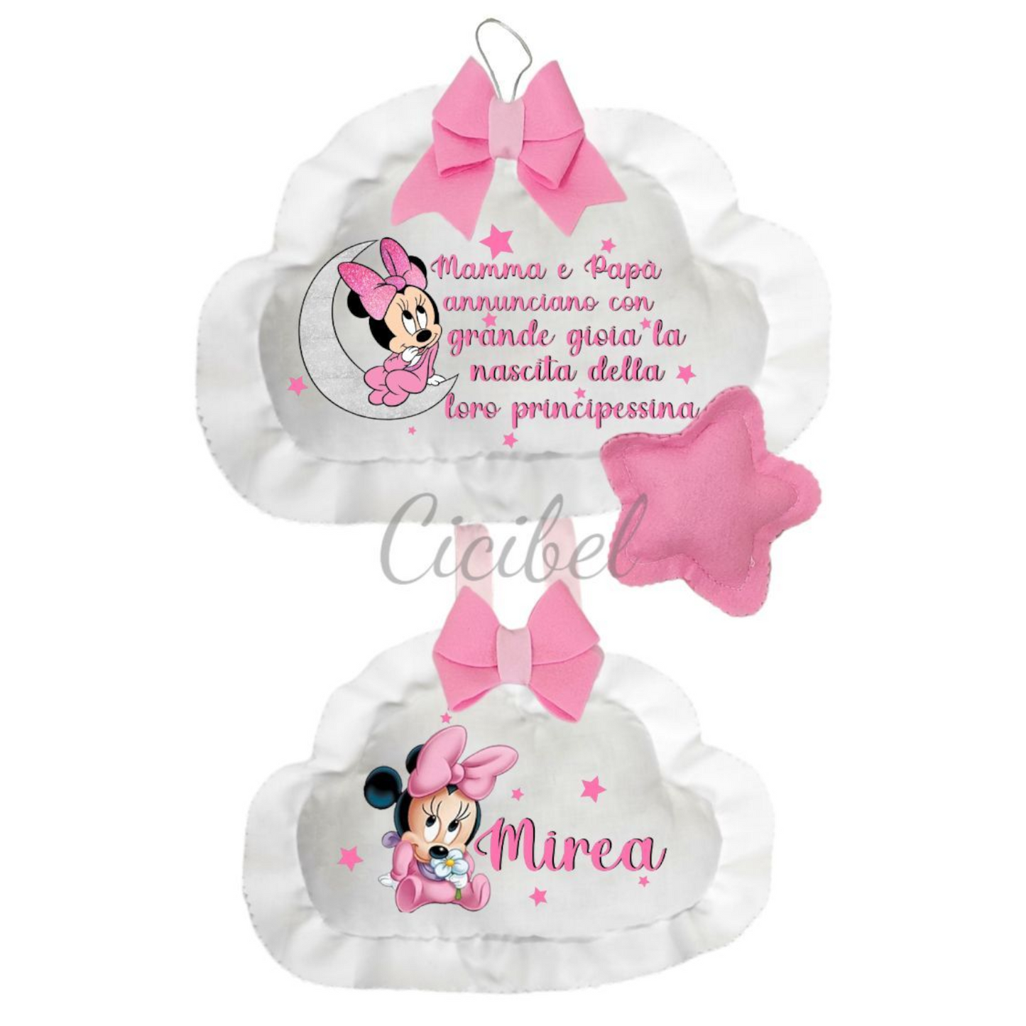 FIOCCO NASCITA DOPPIA NUVOLA MINNIE