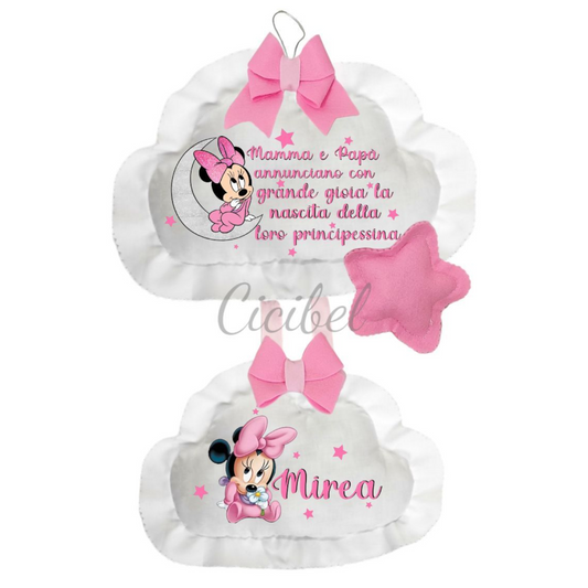 FIOCCO NASCITA DOPPIA NUVOLA MINNIE