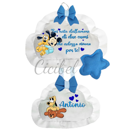 FIOCCO NASCITA DOPPIA NUVOLA TOPOLINO