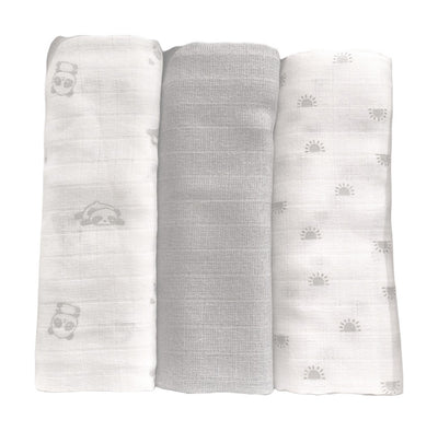Set 3 Mussole neonato 100% cotone 70x70cm 