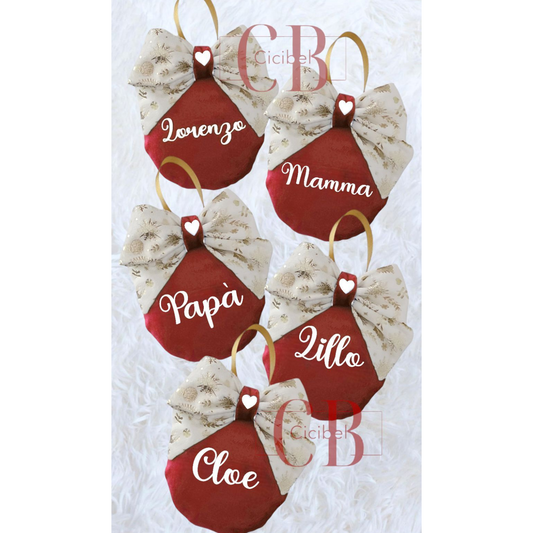 PALLINA DI NATALE IN VELLUTO ROSSO