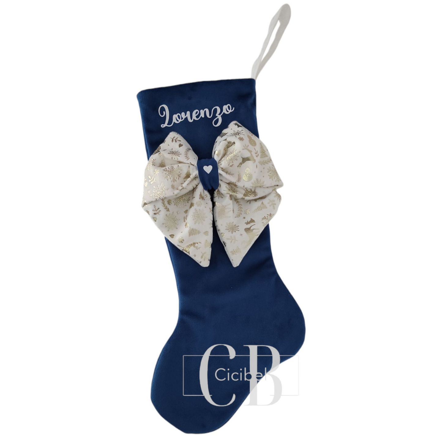 CALZA DELLA BEFANA IN VELLUTO BLU