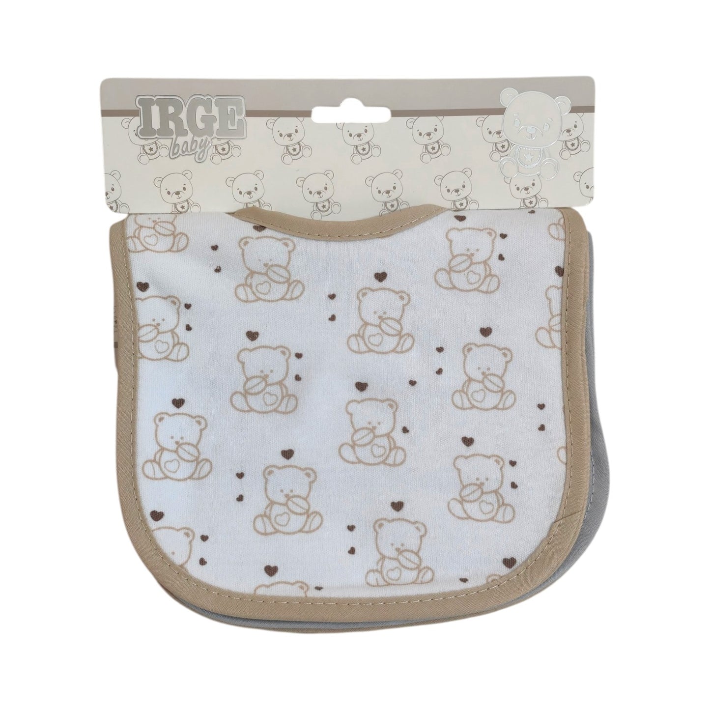 Set di 6 bavaglini unisex in cotone, assorbenti, fantasia animaletti. Ideali per la pappa. Chiusura con bottoni.