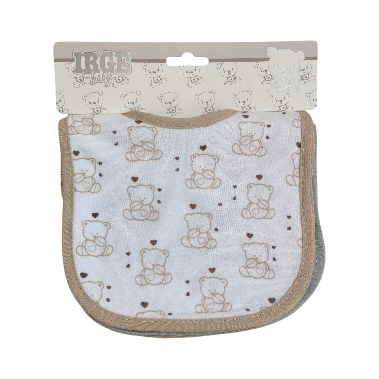 Set di 6 bavaglini unisex in cotone, assorbenti, fantasia animaletti. Ideali per la pappa. Chiusura con bottoni.