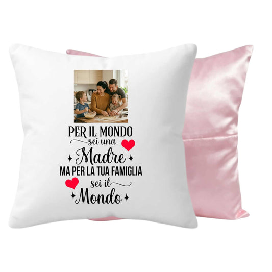Regalo festa della mamma: cuscino quadrato con foto 40x40