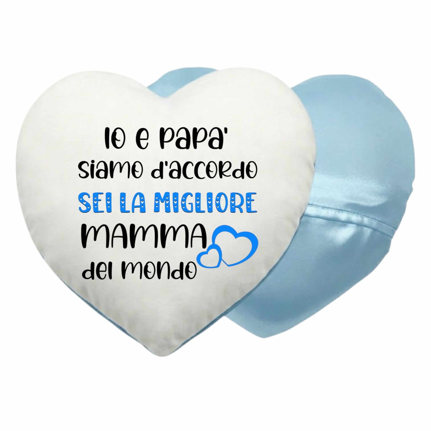 Regalo festa della mamma: cuscino a cuore con dedica 40x40