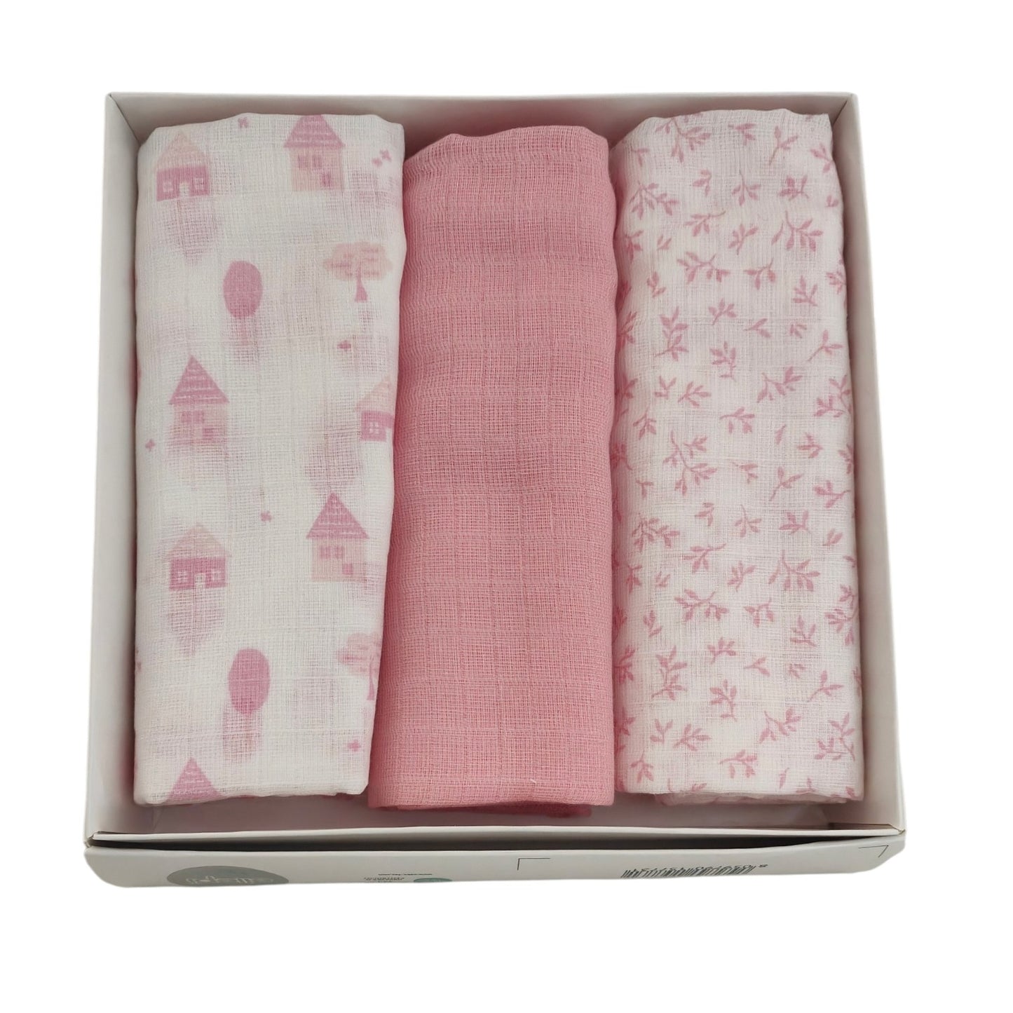 Set 3 quadrati di garza Ellepi rosa