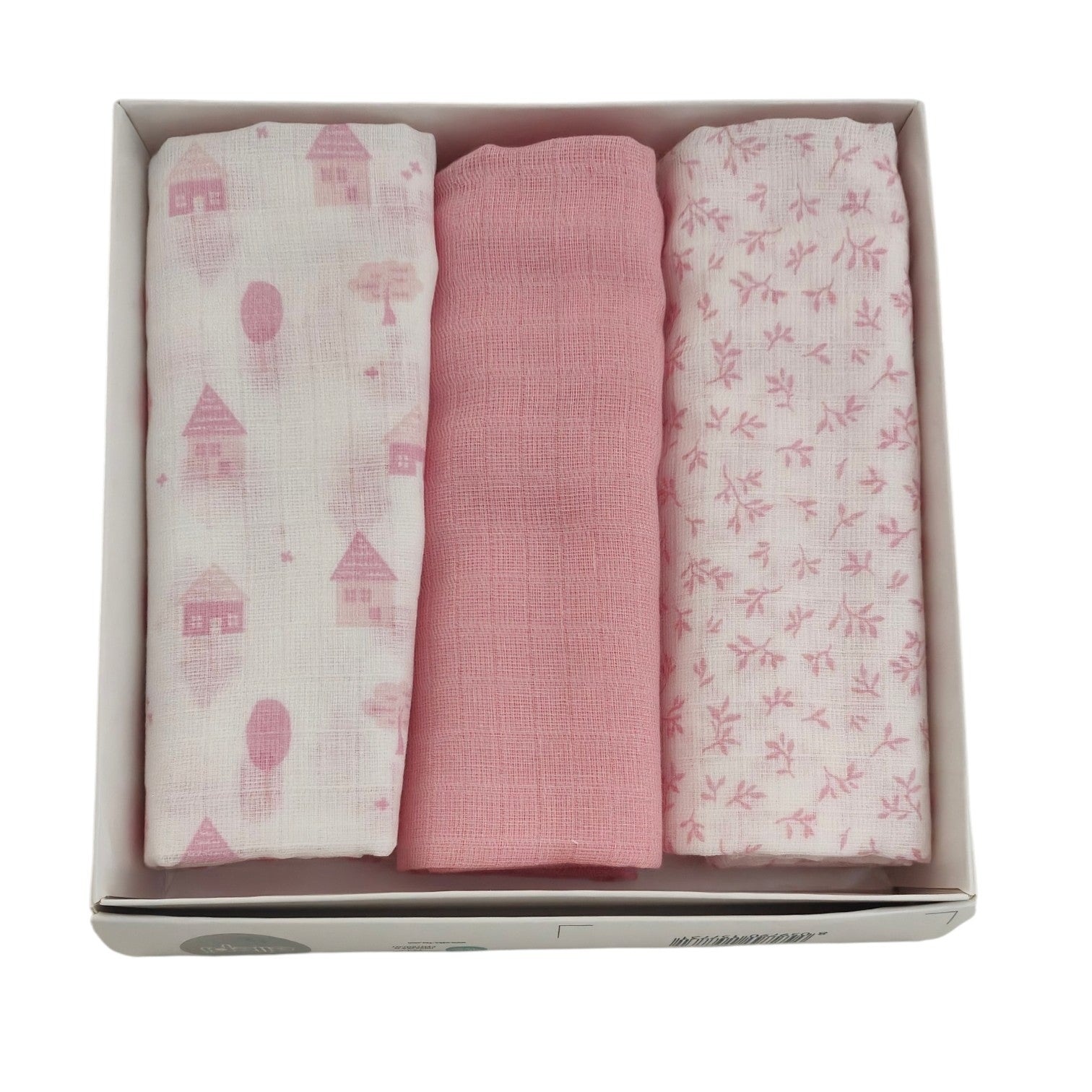 Set 3 quadrati di garza Ellepi rosa