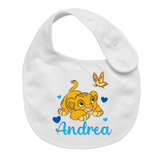 Bavaglino Neonato Personalizzato in cotone 0/12 MESI SIMBA