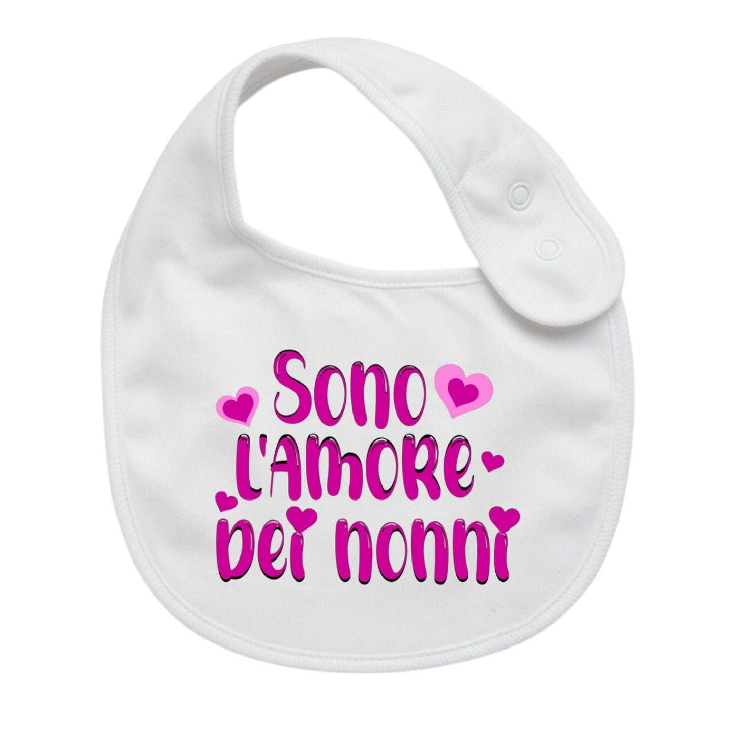Bavaglino Neonato Personalizzato in cotone 0/12 MESI AMORE DEI NONNI