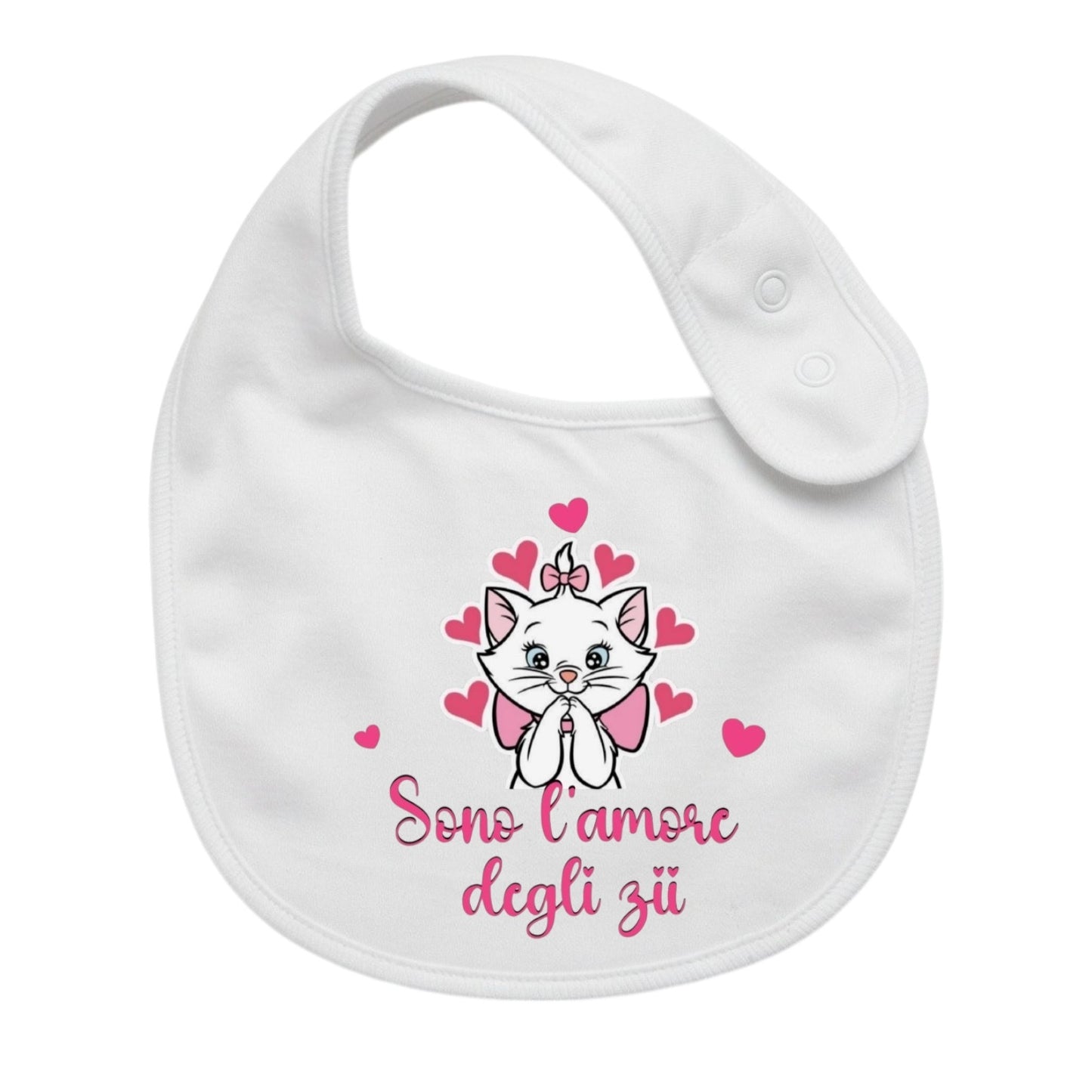 Bavaglino Neonato Personalizzato in cotone 0/12 MESI AMORE DEGLI ZII MINOU
