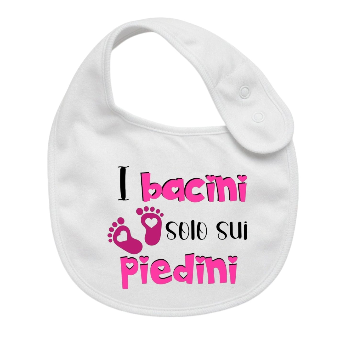Bavaglino Neonato Personalizzato in cotone 0/12 MESI BACINI SOLO SUI PIEDINI