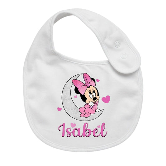 Bavaglino Neonato Personalizzato in cotone 0/12 MESI  MINNIE