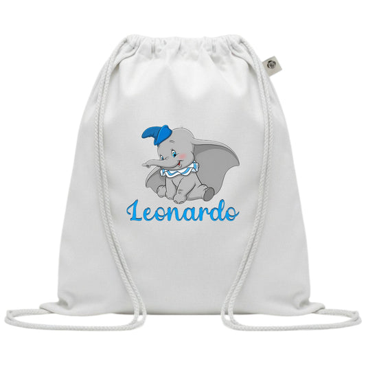 SACCA/ZAINO ASILO IN COTONE PERSONALIZZATO CON DUMBO