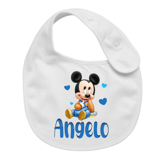 Bavaglino Neonato Personalizzato in cotone 0/12 MESI TOPOLINO