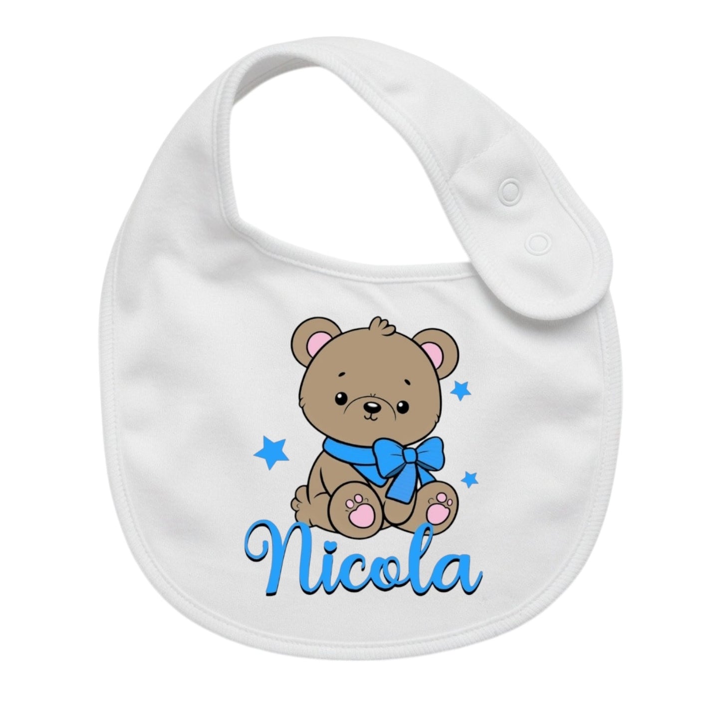 Bavaglino Neonato Personalizzato in cotone 0/12 MESI ORSETTO