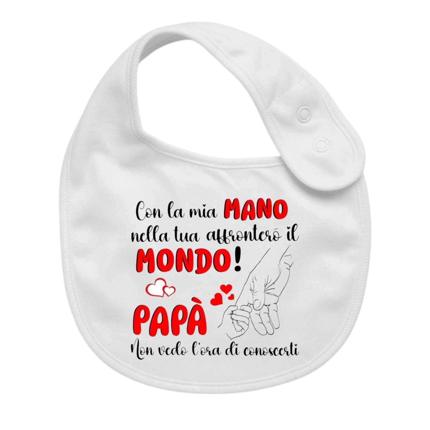 Bavaglino Neonato Personalizzato in cotone 0/12 MESI DEDICA PAPA'