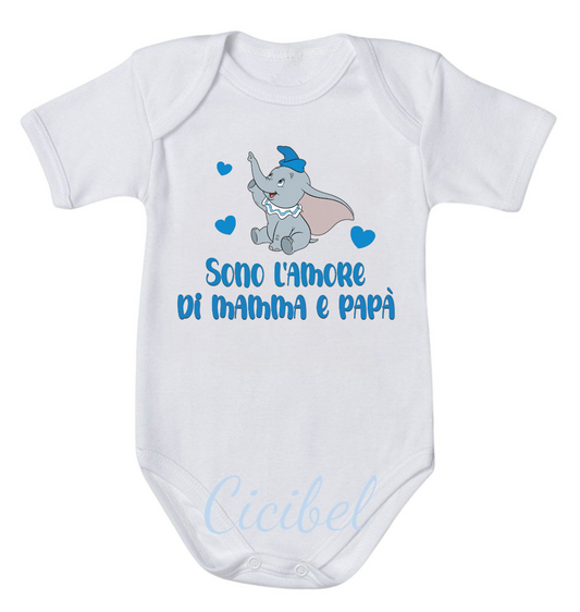 Body neonato AMORE DI MAMMA E PAPÀ CON DUMBO