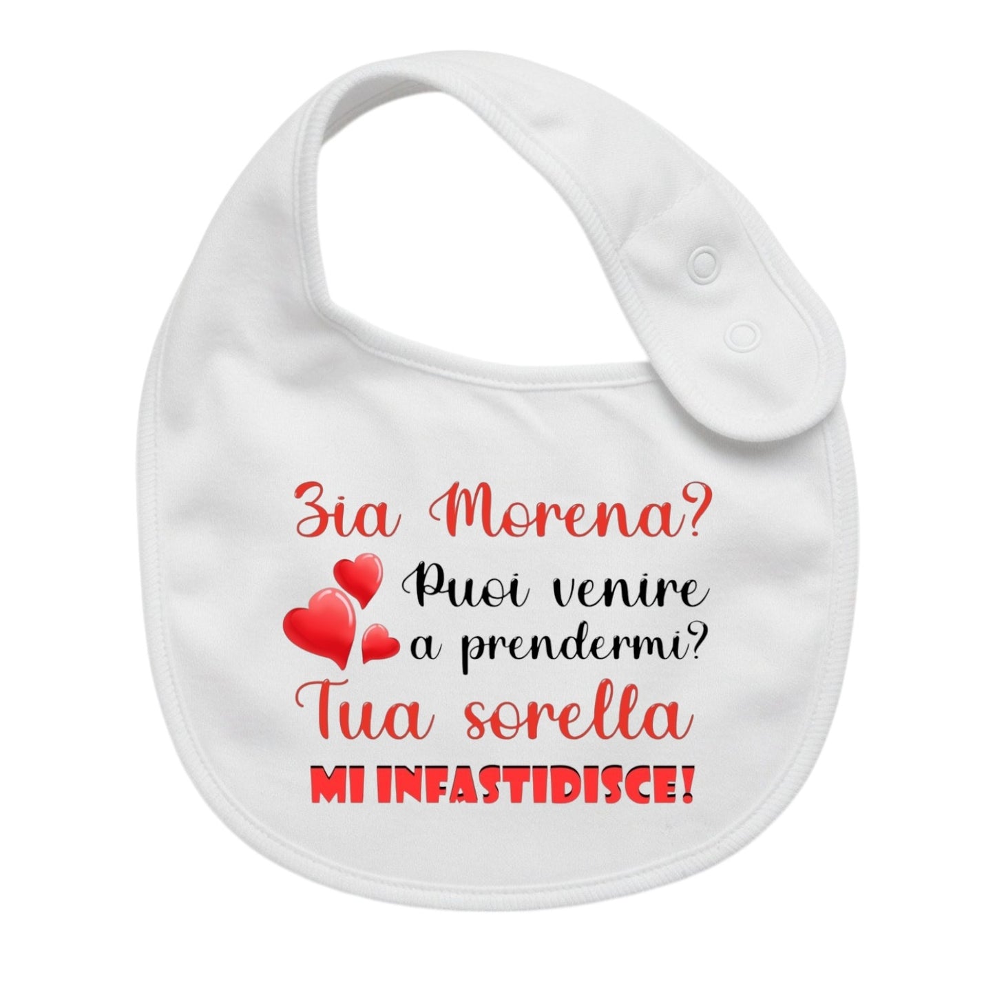 Bavaglino Neonato Personalizzato in cotone 0/12 MESI DEDICA ZIA
